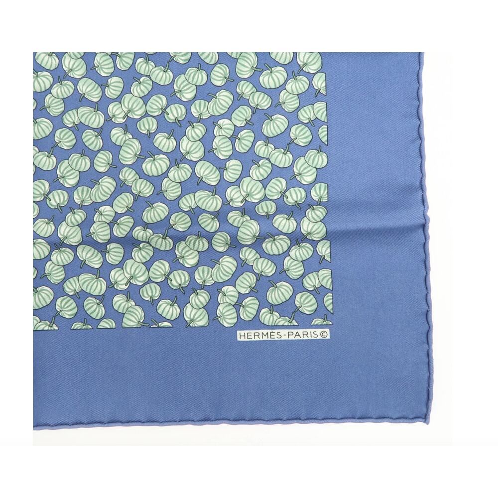 Blue Patterned Pocket Square with Light Green Motif - Unbranded - Picture 3 of 5